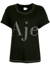 AJE AJE CONTRAST STITCHED LOGO T-SHIRT - BLACK,AJ1736012960409