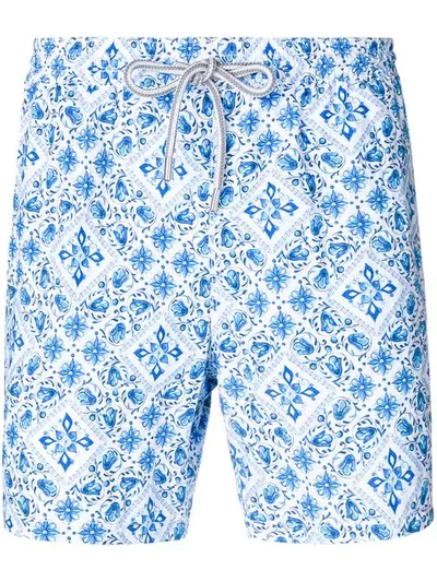 Capricode 瓷砖印花泳裤 In Blue
