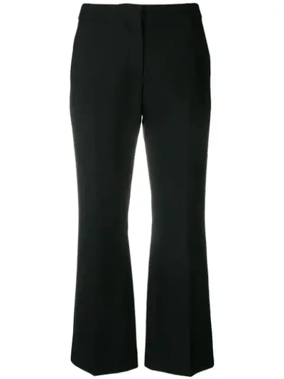 Alexander Mcqueen Flat Front Lace-up Kickback Trousers In Nero