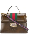 Gucci Linea Medium Top-handle Bag With Snake-frame Buckle In Brown