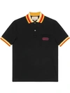 Gucci Men's Piqu&eacute;-knit Polo Shirt With Contrast Color In Black Cotton