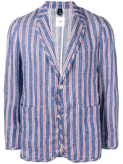 Tss Striped Fitted Blazer In Blue