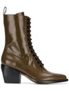 CHLOÉ chunky heel lace up boots,CHC18A063062212974289