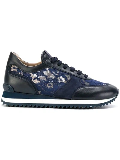 Le Silla Lace Embellished Trainers - Blue