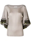 CHLOÉ FLARED SLEEVED FITTED BLOUSE,CHC18AMP0452012974296