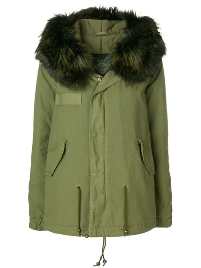 Mr & Mrs Italy Fur Trimmed Hooded Parka In Green