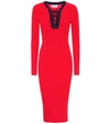 Diane Von Furstenberg Lace Up Sweater Dress In Red