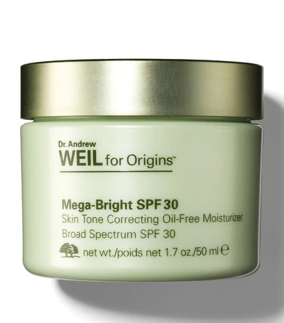 Origins + Dr. Andrew Weil Mega-bright Spf 30 Oil-free Moisturiser (50ml) In White