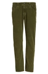 Ag 'graduate' Tailored Straight Leg Corduroy Pants In Sulfur Climbing Ivy