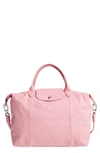 Longchamp Medium 'le Pliage Cuir' Leather Top Handle Tote In Girl