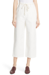 VINCE HIGH RISE LINEN COTTON CROP PANTS,V506921543