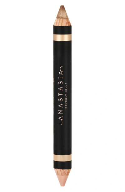 Anastasia Beverly Hills Highlighting Duo Pencil Matte Shell / Lace Shimmer 0.18 oz/ 5 G In Shell/lace