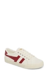 Gola Classics Tennis Mark Cox High Top Sneaker In Off White/ Coral Pink/ Wine