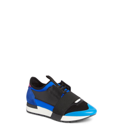 Balenciaga Race Runner Trainers In Blue Other