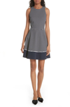KATE SPADE STRIPE PONTE FIT & FLARE DRESS,NJMU8912