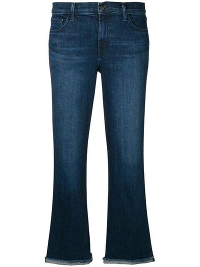J Brand Flared Cropped Jeans In Denim Scuro