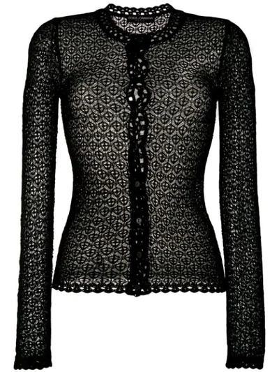 Dolce & Gabbana Pointelle-knit Cardigan In Black