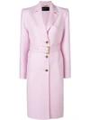 VERSACE VERSACE BUTTONED BELTED COAT - PINK,A80097A10803712965459