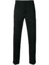 Prada Tailored Ebony Trousers With Subtle Pleats In Black