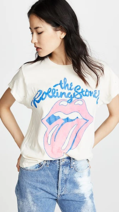 Madeworn Rolling Stones Crew Tee In Off White