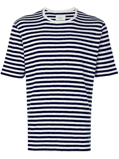 Folk T-shirt Ecru / Navy Stripe In Blue