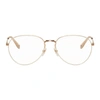 GIVENCHY GIVENCHY GOLD AND TRANSPARENT STUDDED EDGE AVIATOR GLASSES