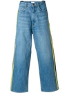 FACETASM FACETASM SIDE-STRIPE WIDE-LEG JEANS - BLUE,RBPTU0312898372