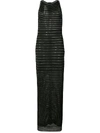 BALMAIN metallic stripe maxi dress,133740 M084