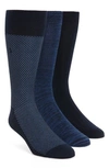 Polo Ralph Lauren Supersoft Birdseye, Solid Rib & Melange Trouser Socks - Pack Of 3 In Navy