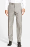 Ted Baker Jefferson Flat Front Wool Dress Pants In Light Grey