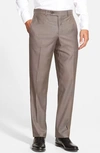 Ted Baker Jerome Trim Fit Soft Constructed Stretch Wool Blend Tapered Leg Pants In Taupe