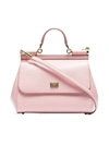 Dolce & Gabbana Pink Sicily Medium Leather Tote In Pink