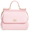 DOLCE & GABBANA SMALL SICILY LEATHER SATCHEL - PINK,BB6002A1001