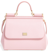 Dolce & Gabbana Sicily Small Leather Cross-body Bag In Rosa Carne Duo