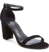 Stuart Weitzman Simple Ankle Strap Sandal In Black Suede