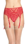 Dita Von Teese Dahlia Suspender Belt In Lipstick Red