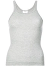 Re/done Ribbed Tank Top In Grey