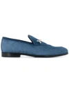 Jimmy Choo Marti Denim Suede Aqua Loafers In Blue