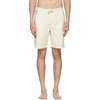 SOLID & STRIPED OFF-WHITE PIPED BOARD SHORTS