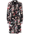 DIANE VON FURSTENBERG FLORAL SILK SHIRT DRESS,P00335716