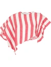 Marques' Almeida Asymmetric Striped Cropped Top