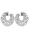 STAURINO FRATELLI 18K WHITE GOLD OPEN DIAMOND CRESCENT EARRINGS,PROD211080029