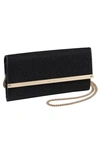 JIMMY CHOO 'MILLA' GLITTER LAME WALLET ON A CHAIN - BLACK,J000041904