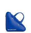 BALENCIAGA EXTRA SMALL TRIANGLE LEATHER BAG - BLUE,531048C8K02