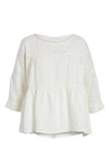 FRAME LINEN PEPLUM TOP,LWSH0661