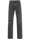 BALENCIAGA RIPPED KNEE STRAIGHT-LEG JEANS,511626TXE0312956174