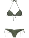 Lygia & Nanny Zaira Triangle Top Bikini Set In Green