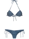 Lygia & Nanny Zaira Triangle Top Bikini Set In Blue