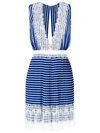À LA GARÇONNE lace detail striped dress,118050212945515