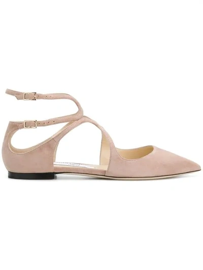 Jimmy Choo Lancer Flat Ballet Pink Suede Pointy Toe Flats